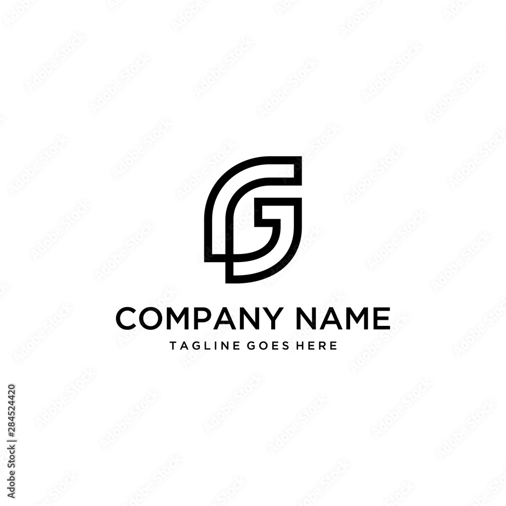 Illustration abstract clean and modern letter GG logo design