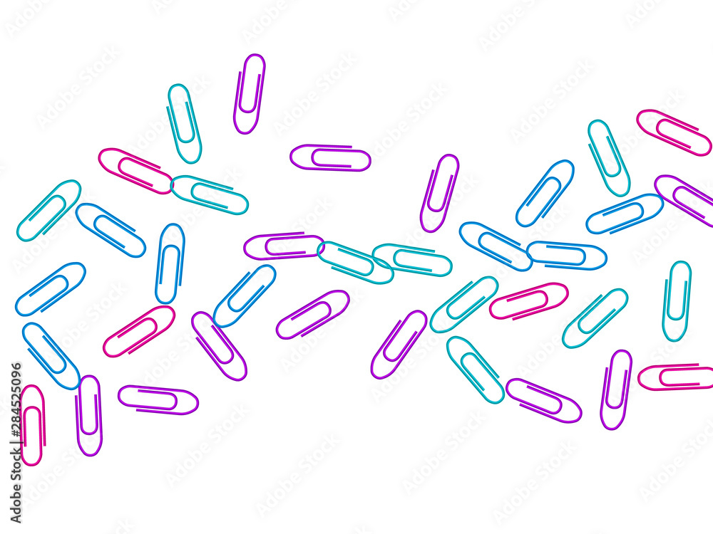 Stationary paperclips isolated on white background Stationary paperclips isolated on white background