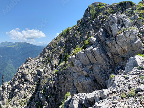 Abkhazia. The stony slope of the mountain Pshegishkhva summer photo