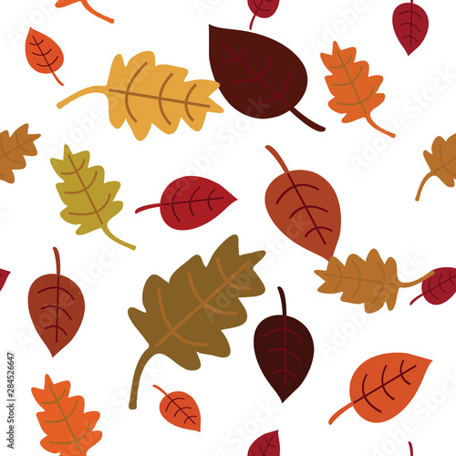 Illustration of fall leaves (seamless pattern). You can stack these to infinity. EPS and JPG files provided. © Fernando Lima
