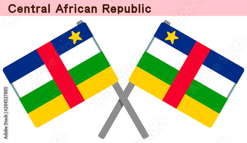 交差した中央アフリカの国旗