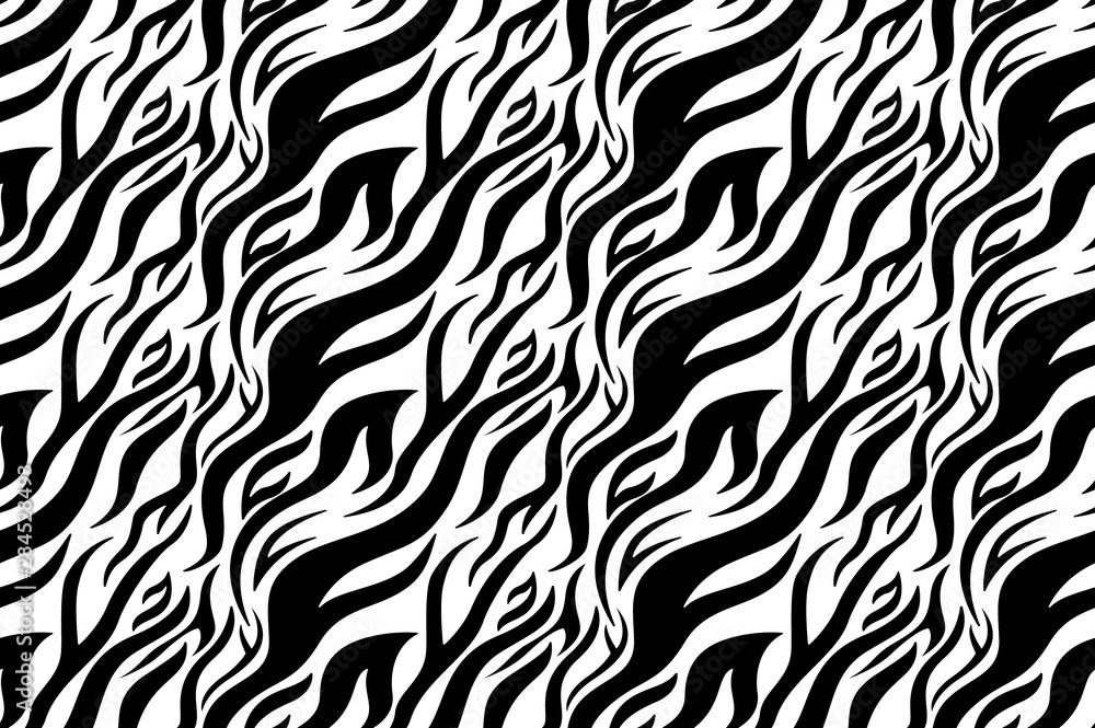Zebra print. Stripes, animal skin, tiger stripes, abstract pattern, line background. Black and white vector monochrome seamles texture. eps 10 illustration Zebra print. Stripes, animal skin, tiger stripes, abstract pattern, line background. Black and white vector monochrome seamles texture. eps 10 illustration