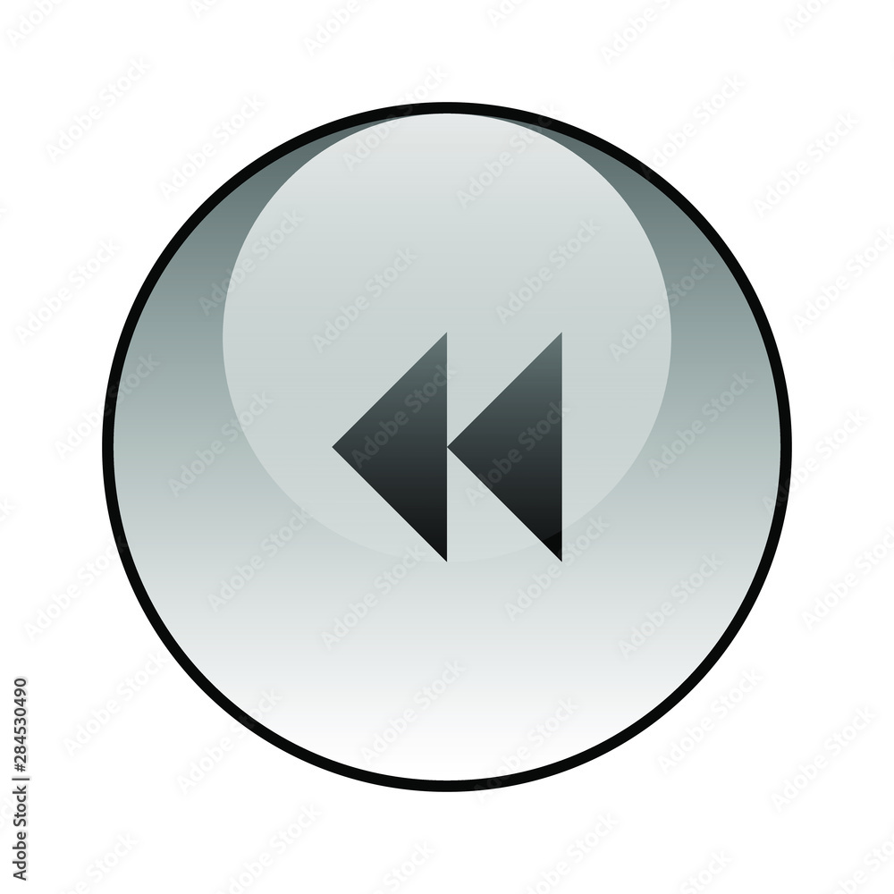 Rewind back button glass icon vector design Rewind back button glass icon vector design