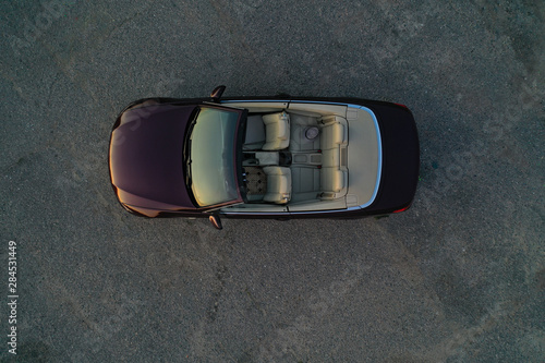 Obraz na płótnie car convertible top view, brown w salonie