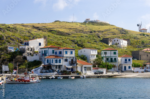 View to the picturesque harbor of Ai Stratis island, Greece photo