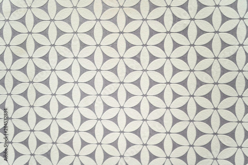 Background with abstract pattern. Gray background with white petals