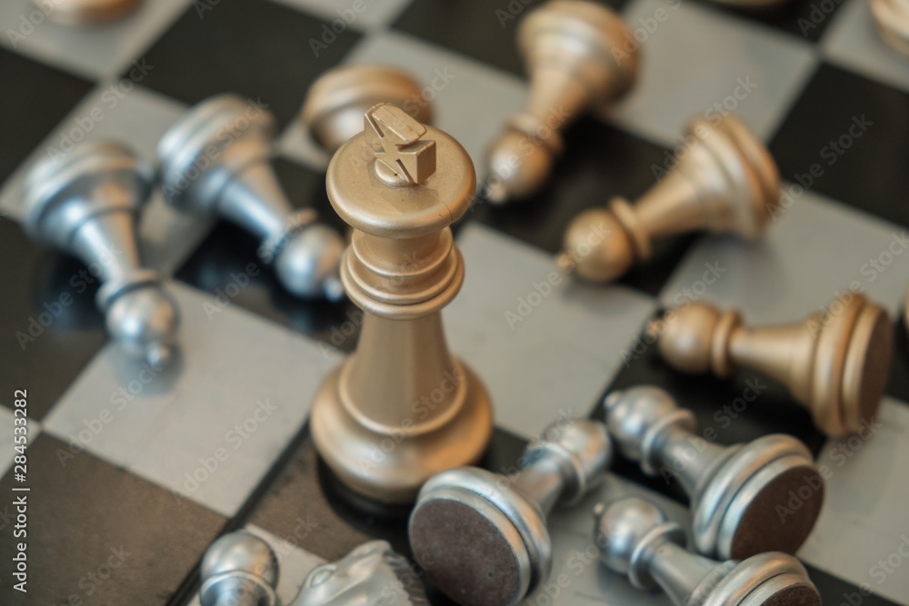 Chess is placed on a table for the evening entertainment adds stress and loneliness, brain development. soft focus Chess is placed on a table for the evening entertainment adds stress and loneliness, brain development. soft focus