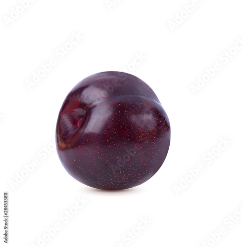 organic plum fruit on white background