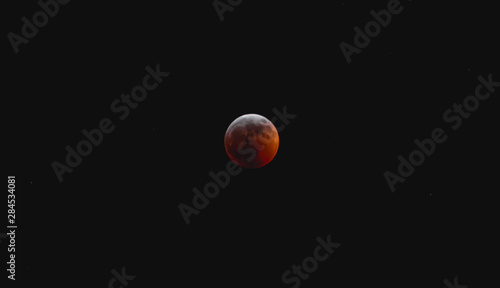 Lunar Eclipse creating a red hue or blood moon