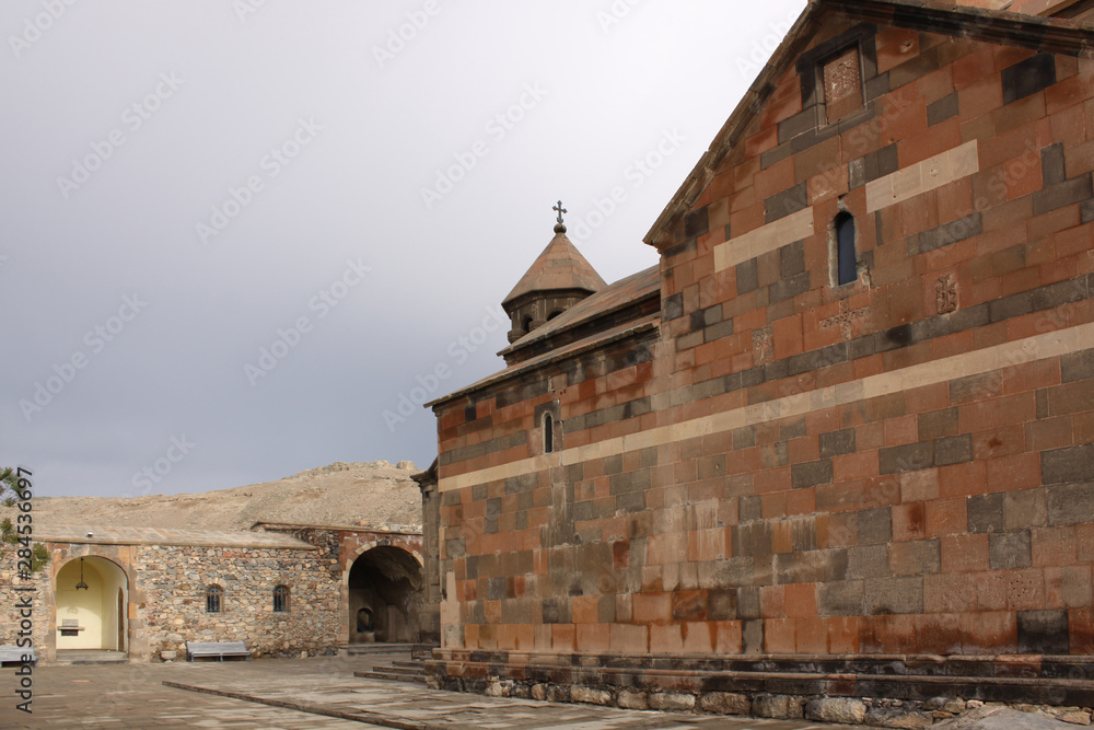 Fototapeta premium Armenia. Region of Ararat plain. Church Khor Virap