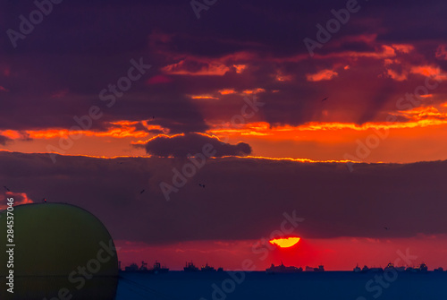 Istanbul, Turkey, 30 January 2008: Sunset at Kadikoy