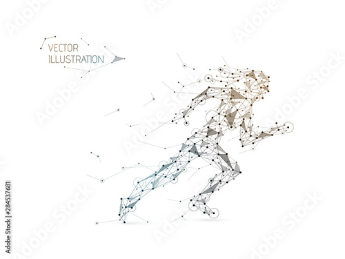 Abstract vector illustration of running woman