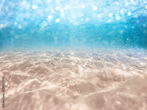 Tropical underwater ocean blue background