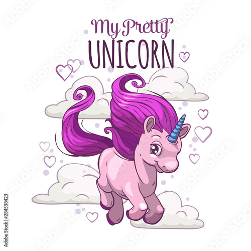 Tableau sur toile My pretty unicorn