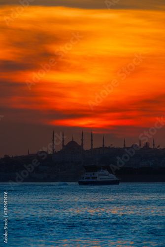 Istanbul, Turkey, 6 May 2008: Sunset at Hagia Sophia, Sultanahmet © Kayihan