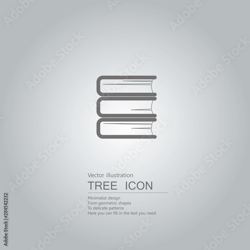 Vector drawn books. The background is a gray gradient.