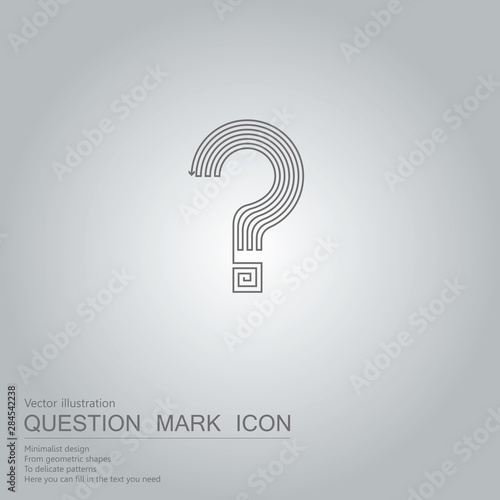 Vector drawn question mark icon. The background is a gray gradient.