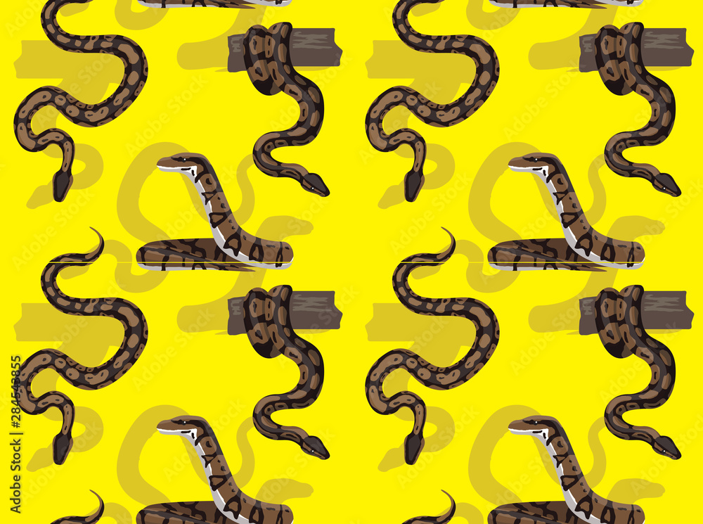 Snake Royal Python Cartoon Background Seamless Wallpaper Stock Vector |  Adobe Stock