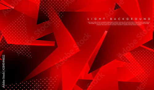 Triangular background. Abstract composition of 3D triangles. Modern geometric red background insulated black