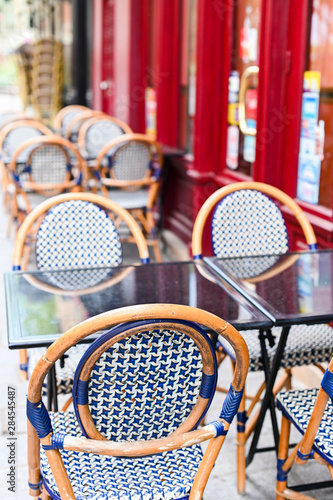 Cafe on the street of Paris. Good day for a walk. Tourism and comfort in Europe. © Marina