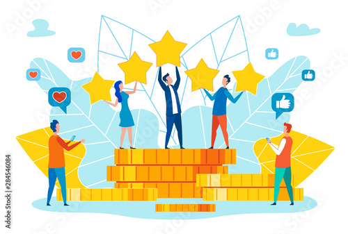 Company Clients High Rating Flat Vector Concept