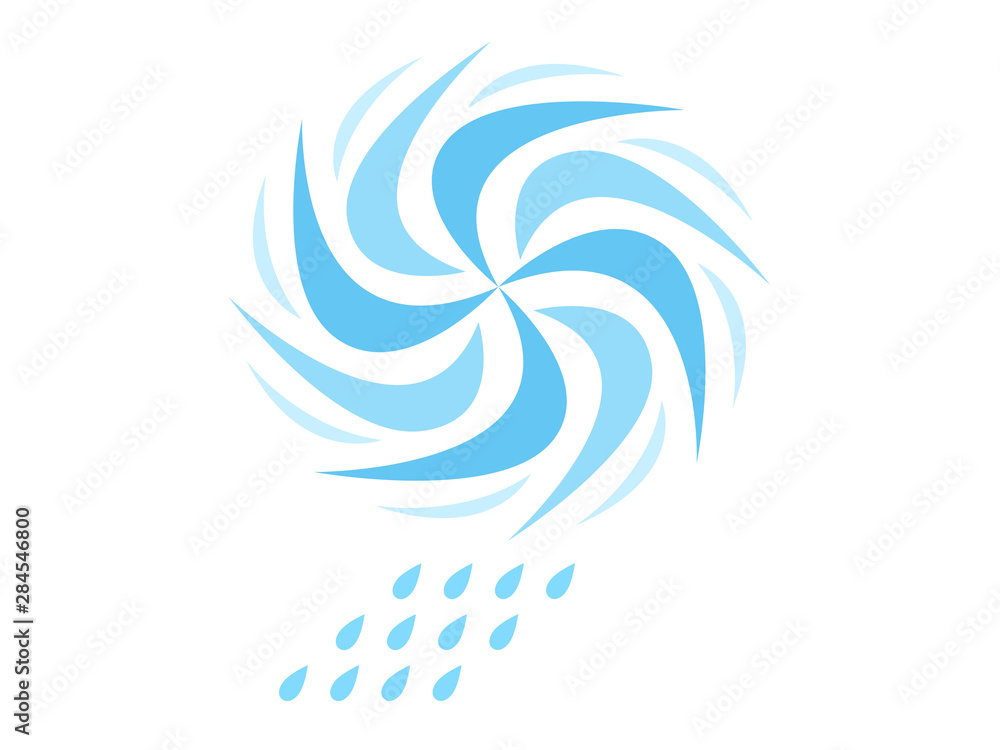 Fototapeta premium 台風のイラスト
