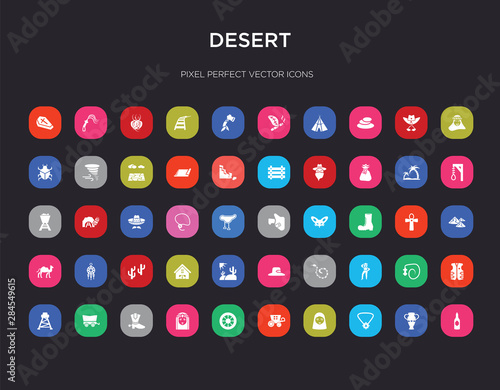 50 desert colorful icons set. can be use for web mobile