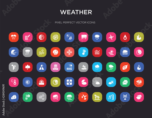 50 weather colorful icons set. can be use for web mobile