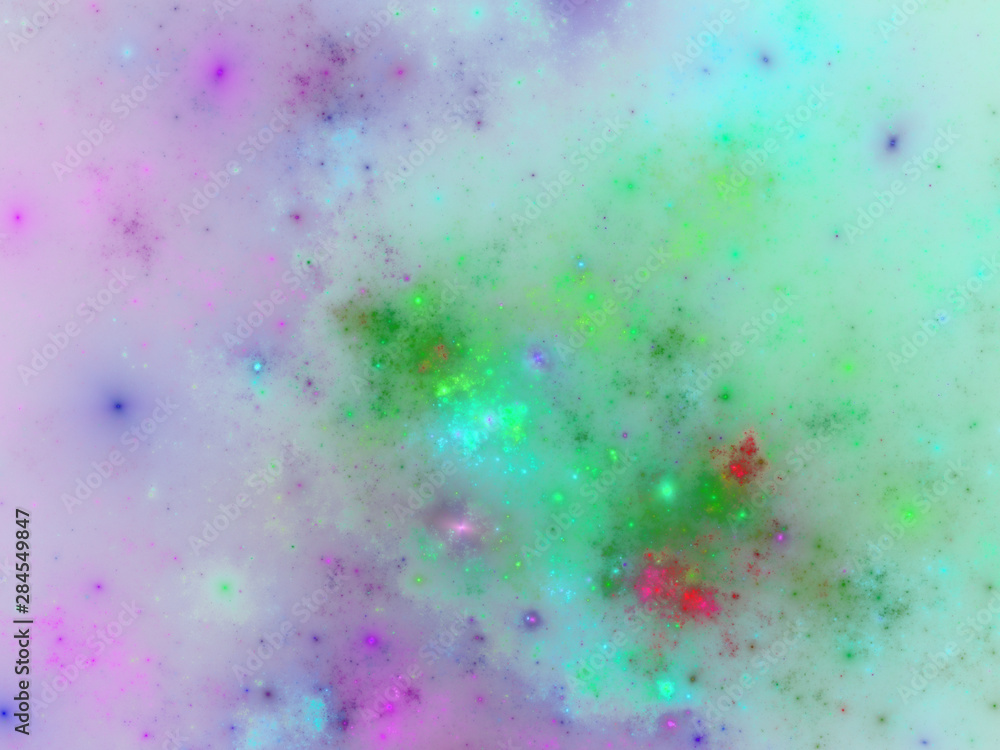 Light colorful fractal nebula, digital artwork for creative graphic design