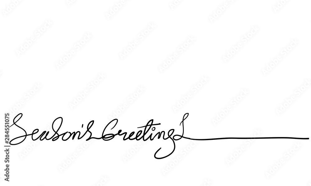 seasons greetings brush calligraphy handdrawn doodle style vector