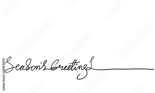 seasons greetings brush calligraphy handdrawn doodle style vector