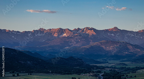 San Juans Mountains at Sunrise from Loghill, Colorado photo