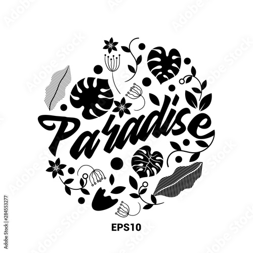 Beach tshirt, paradise, hawaii, design, clothing, vector eps 10.