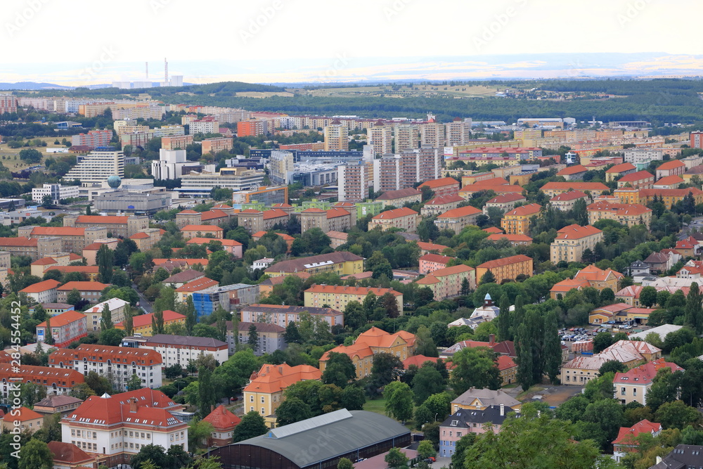 Blocks of flats in Most, Czech Rupublic post-communist architecture, view from Castle Hnevin