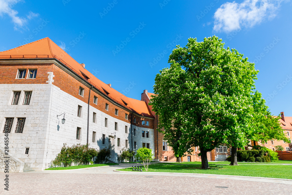 Wawel castle yard, nobody, Krakow, Poland Wawel castle yard, nobody, Krakow, Poland