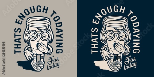 Vintage college monochrome funny emblem