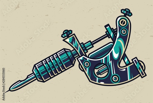Colorful tattoo machine concept