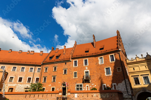 Wawel castle building in sunny day, Krakow, Poland