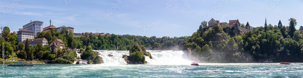 Fototapeta premium Rhine Falls (Rheinfall), Large Waterfall on the River Rhine in Switzerland