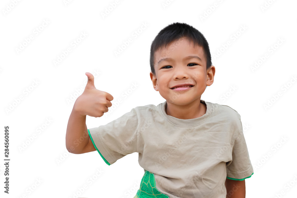 Happy Asian child boy showing thumbs up. On a white background. Happy Asian child boy showing thumbs up. On a white background.