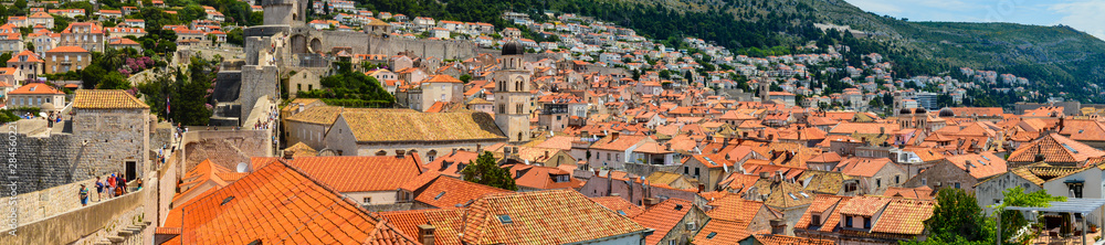 Panoramic view of ancient town Dubrovnik on June 18, 2019.