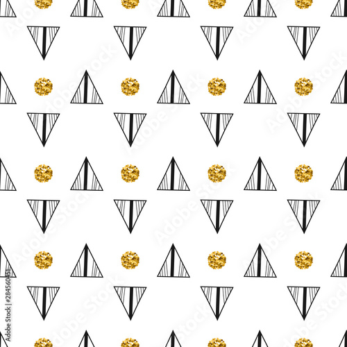 Geometric seamless pattern with triangles. Decorative background for wallpaper, covering or textiles. Abstract backdrop