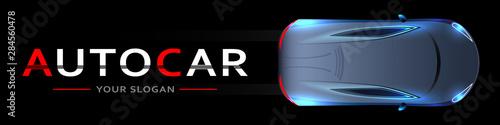 Car Logo. High Speed Sport Car - Futuristic Concept. Smart car. Vector illustration