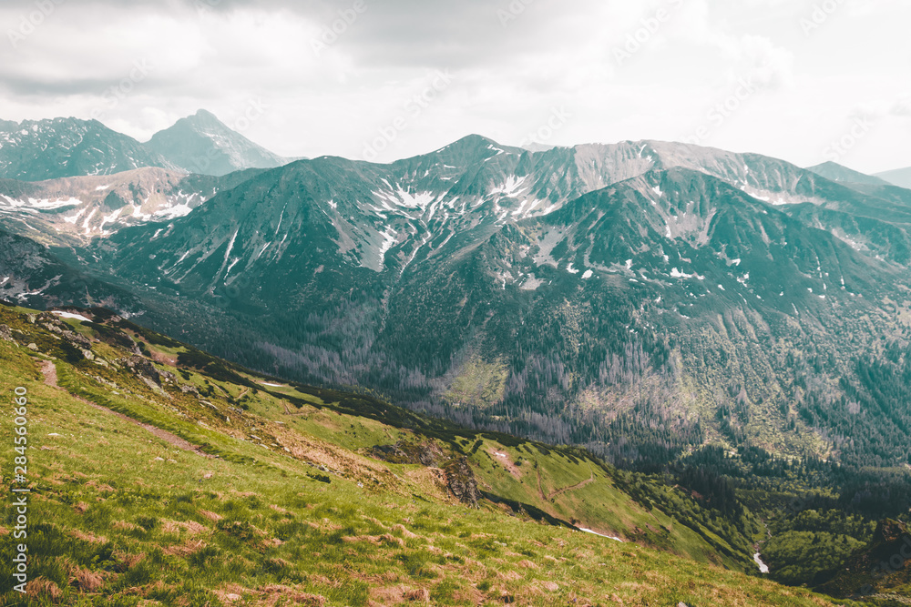 View from the top of Kasprowy Wierch mount. Tatry, Poland.