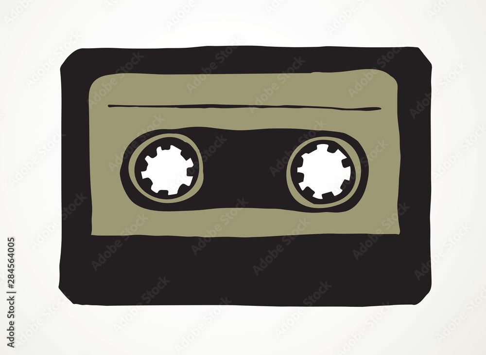 Naklejka premium Cassette. Vector drawing