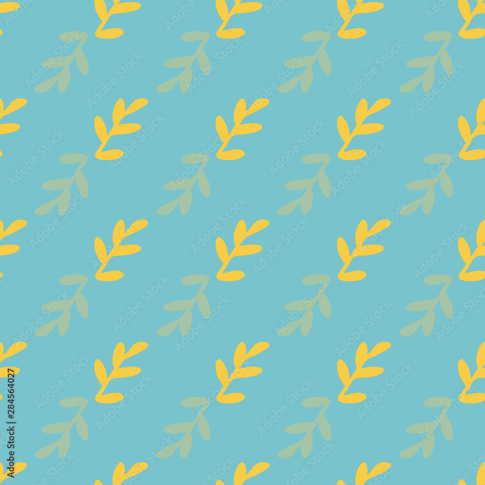 Naklejka premium leaves seamless repeat pattern background