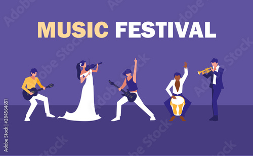 music festival poster with group of artists