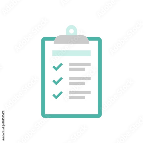 To-do check list with ticks and points. Clipboard with check marks.flat icon isolated on white.