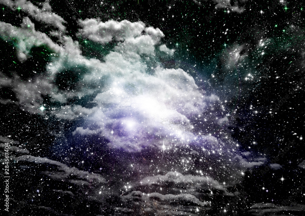 Obraz premium galaxy in a free space. 3D rendering