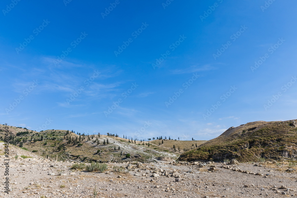 Top view of the mountain valley near Pella (Tabaqat Fahl), Jordan